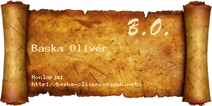 Baska Olivér névjegykártya